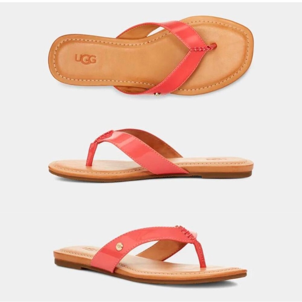 UGG Tuolumne Coral Leather Sandals Size 8